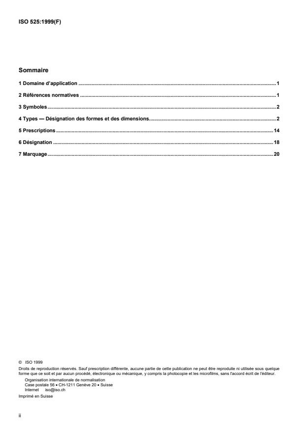 ISO 525:1999 ISO 525:1999 - Produits abrasifs agglomérés -- Exigences générales - Page 2 preview