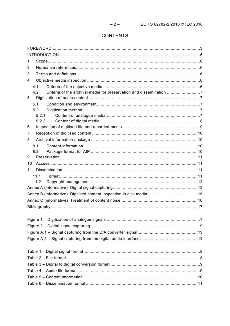 IEC TS 62702-2:2016 IEC TS 62702-2:2016 - Audio archive system - Part 2: Audio data preservation - Page 4 preview