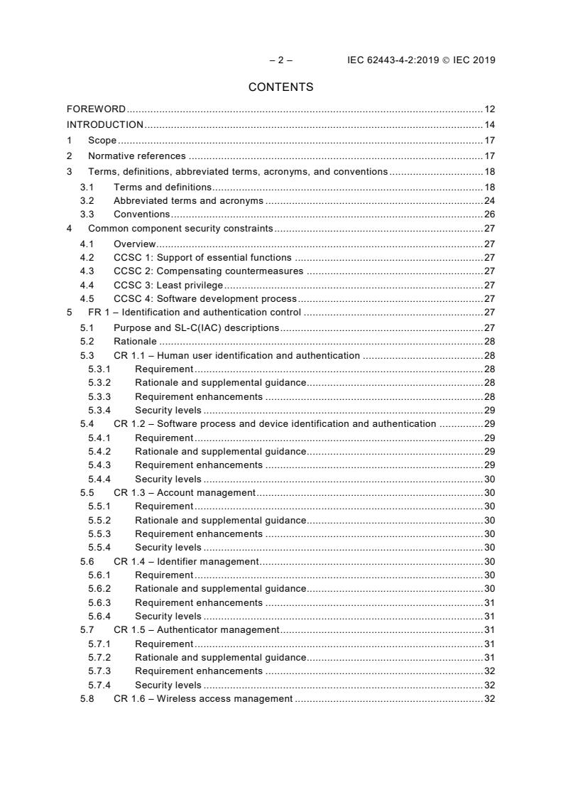 IEC 62443-4-2:2019 IEC 62443-4-2:2019 - Security for industrial automation and control systems - Part 4-2: Technical security requirements for IACS components - Page 4 preview