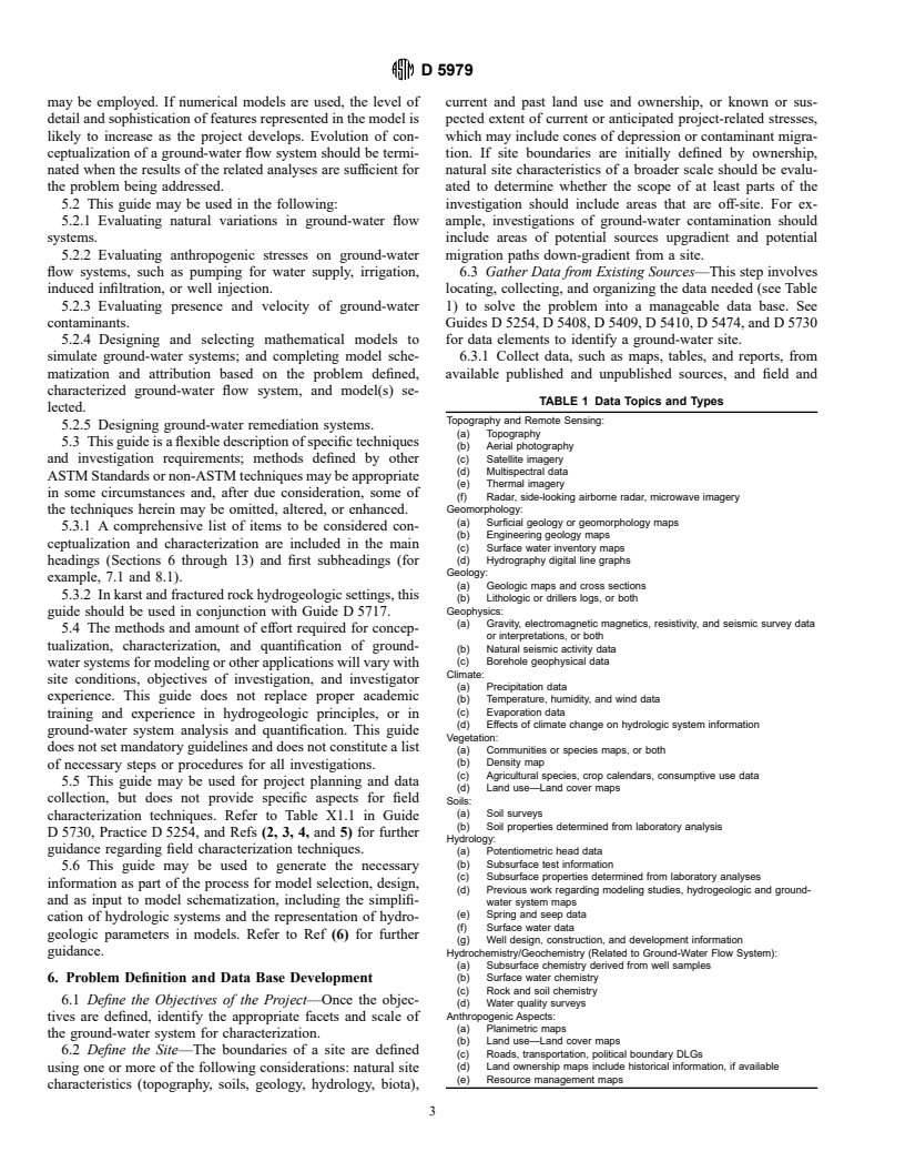 ASTM D5979-96e1 - Standard Guide for Conceptualization and Characterization of Ground-Water Systems