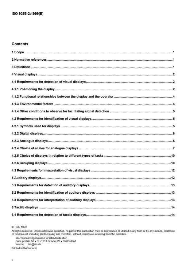 ISO 9355-2:1999 ISO 9355-2:1999 - Ergonomic requirements for the design of displays and control actuators - Page 2 preview