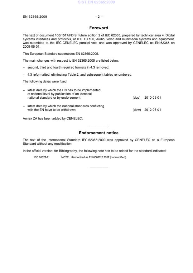 SIST EN 62365:2009 SIST EN 62365:2009 - Page 4 preview