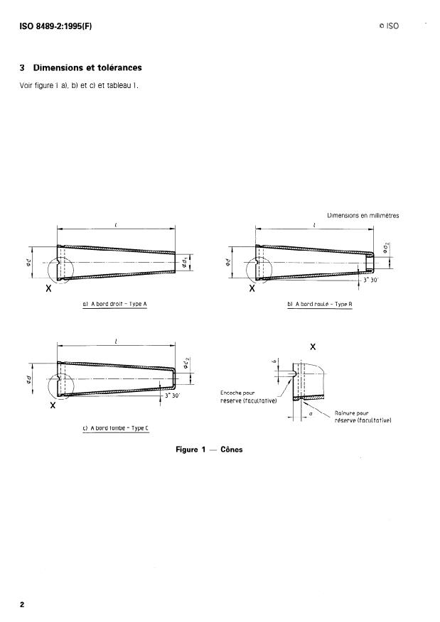 ISO 8489-2:1995 ISO 8489-2:1995 - Matériel pour l'industrie textile — Cônes pour bobinage croisé — Partie 2: Dimensions, tolérances et désignation des cônes avec demi-angle au sommet de 3 degrés 30'
Released:12/21/1995 - Page 4 preview