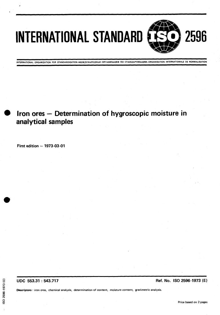 ISO 2596:1973 - Title missing - Legacy paper document
Released:1/1/1973