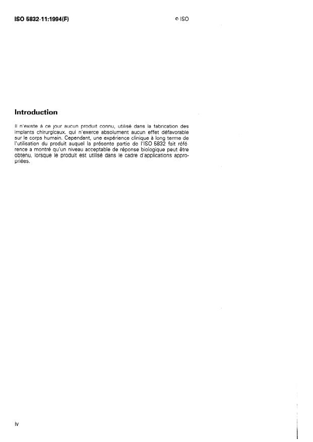 ISO 5832-11:1994 ISO 5832-11:1994 - Implants chirurgicaux -- Produits a base de métaux - Page 4 preview