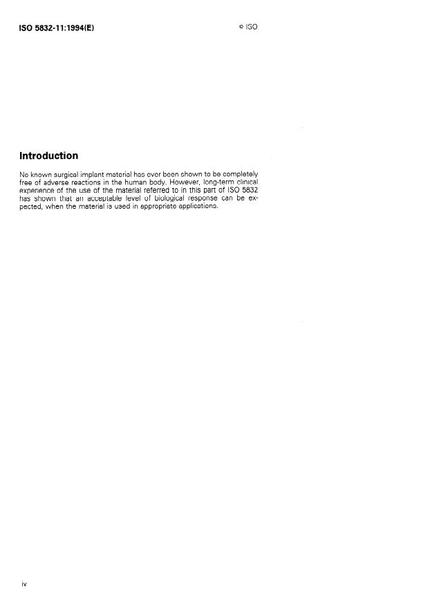 ISO 5832-11:1994 ISO 5832-11:1994 - Implants for surgery -- Metallic materials - Page 4 preview