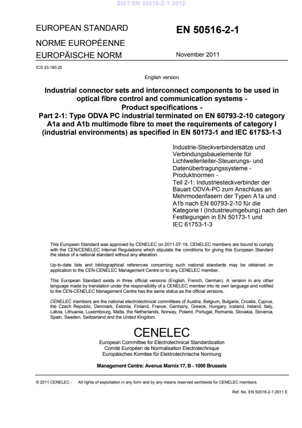 SIST EN 50516-2-1:2012
