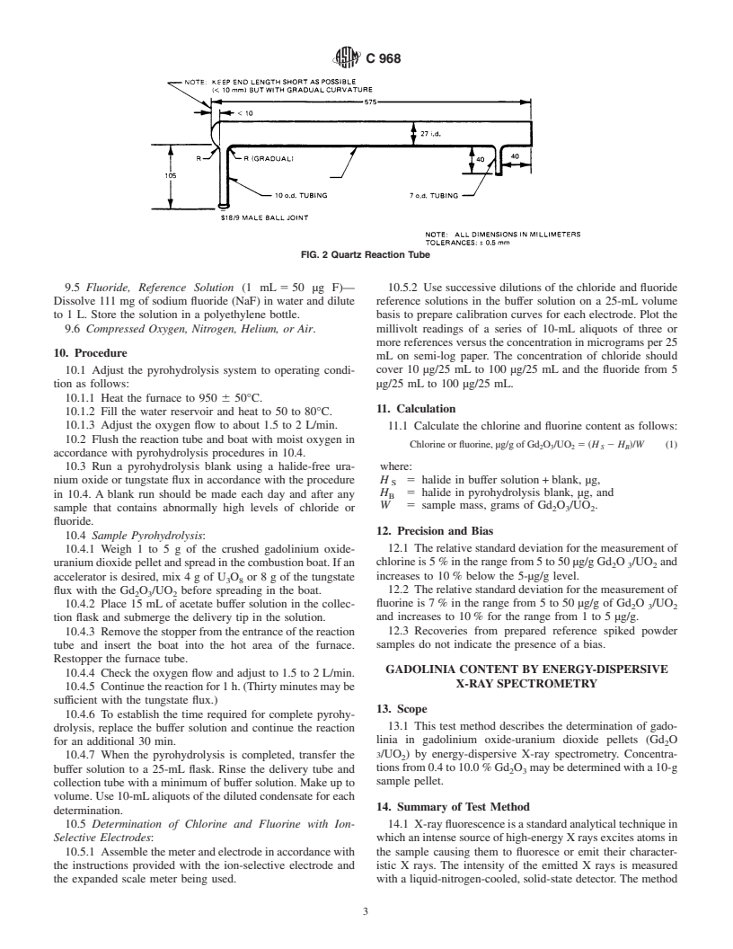 ASTM C968-99 - Standard Test Methods for Analysis of Sintered Gadolinium Oxide-Uranium Dioxide Pellets