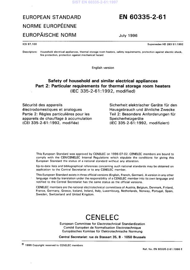 EN 60335-2-61:1997 - Pri IEC manjka stran 25.