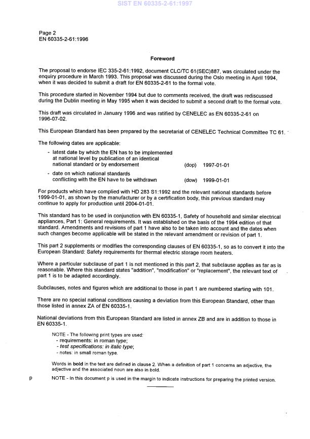 EN 60335-2-61:1996 EN 60335-2-61:1997 - Pri IEC manjka stran 25. - Page 4 preview