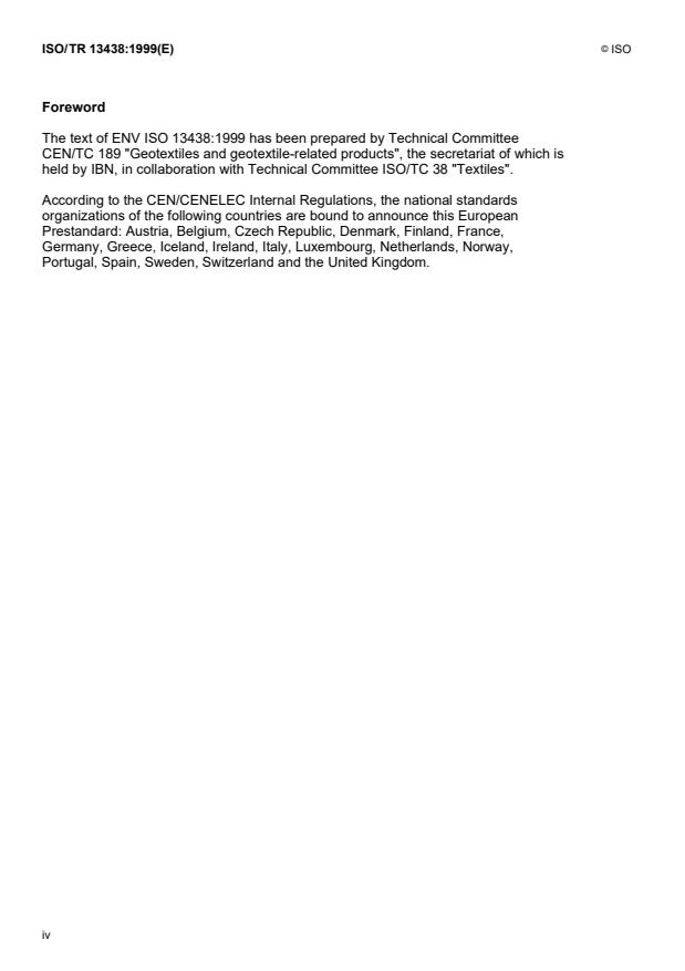 ISO/TR 13438:1999 ISO/TR 13438:1999 - Geotextiles and geotextile-related products— Screening test method for determining the resistance to oxidation at elevated oxygen pressure - Page 4 preview