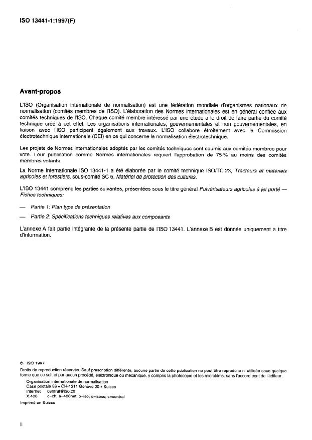 ISO 13441-1:1997 ISO 13441-1:1997 - Pulvérisateurs agricoles a jet porté — Fiches techniques — Partie 1: Plan type de présentation
Released:8/21/1997 - Page 2 preview