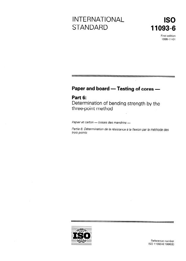 ISO 11093-6:1996 - Paper and board -- Testing of cores