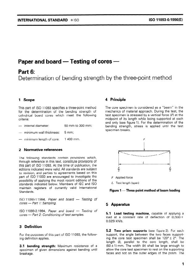 ISO 11093-6:1996 - Paper and board -- Testing of cores
