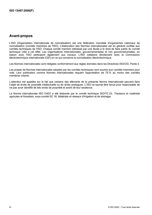 ISO 13457:2000 ISO 13457:2000 - Matériel agricole d'irrigation -- Pompes doseuses a moteur hydraulique pour l'injection de produits chimiques - Page 4 preview