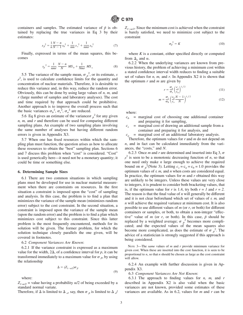 ASTM C970-87(1997) - Standard Practice for Sampling Special Nuclear Materials in Multi-Container Lots