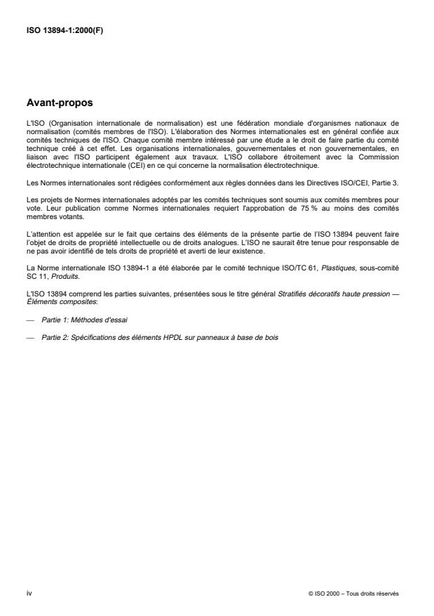 ISO 13894-1:2000 ISO 13894-1:2000 - Stratifiés décoratifs haute pression -- Éléments composites - Page 4 preview