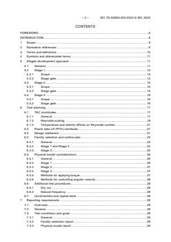 IEC TS 62600-202:2022 - Marine energy - Wave, tidal and other water current converters - Part 202: Early stage development of tidal energy converters - Best practices and recommended procedures for the testing of pre-prototype scale devices - Page 4 preview