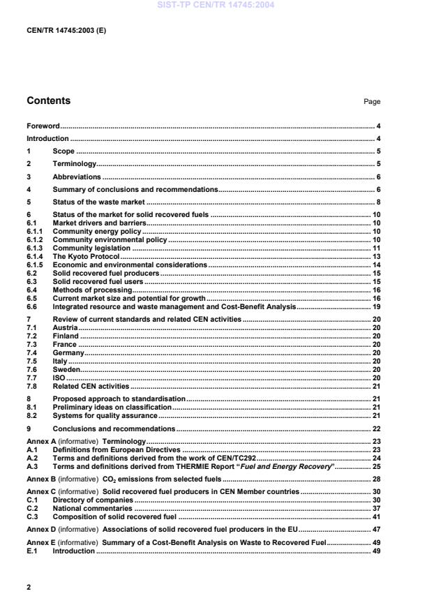 CEN/TR 14745:2003 TP CEN/TR 14745:2004 - Page 4 preview