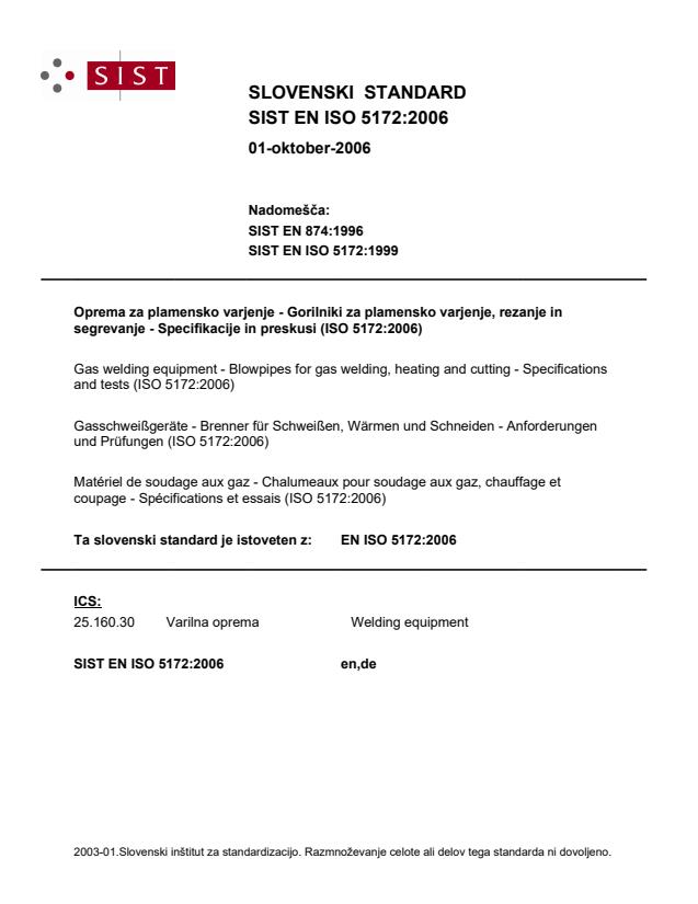 EN ISO 5172:2006 (DE)