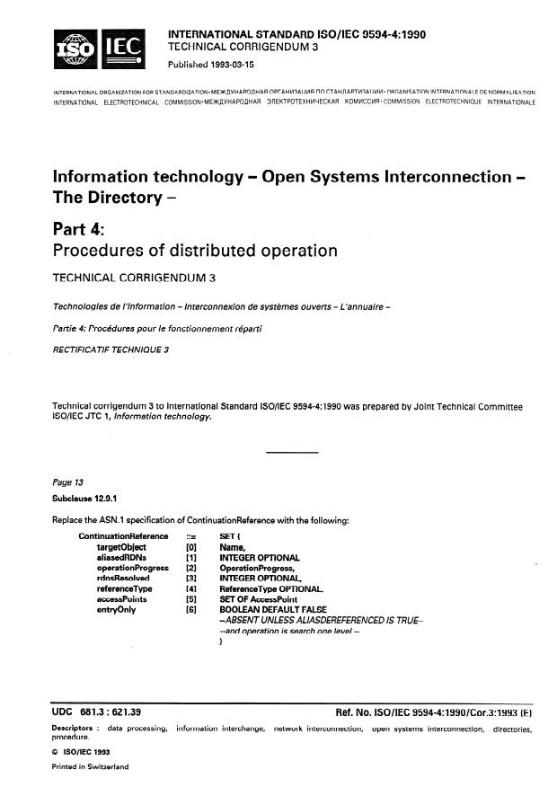 ISO/IEC 9594-4:1990/Cor 3:1993