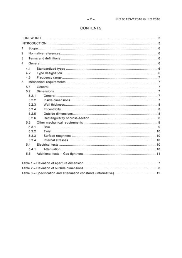 IEC 60153-2:2016 IEC 60153-2:2016 - Hollow metallic waveguides - Part 2: Relevant specifications for ordinary rectangular waveguides - Page 4 preview