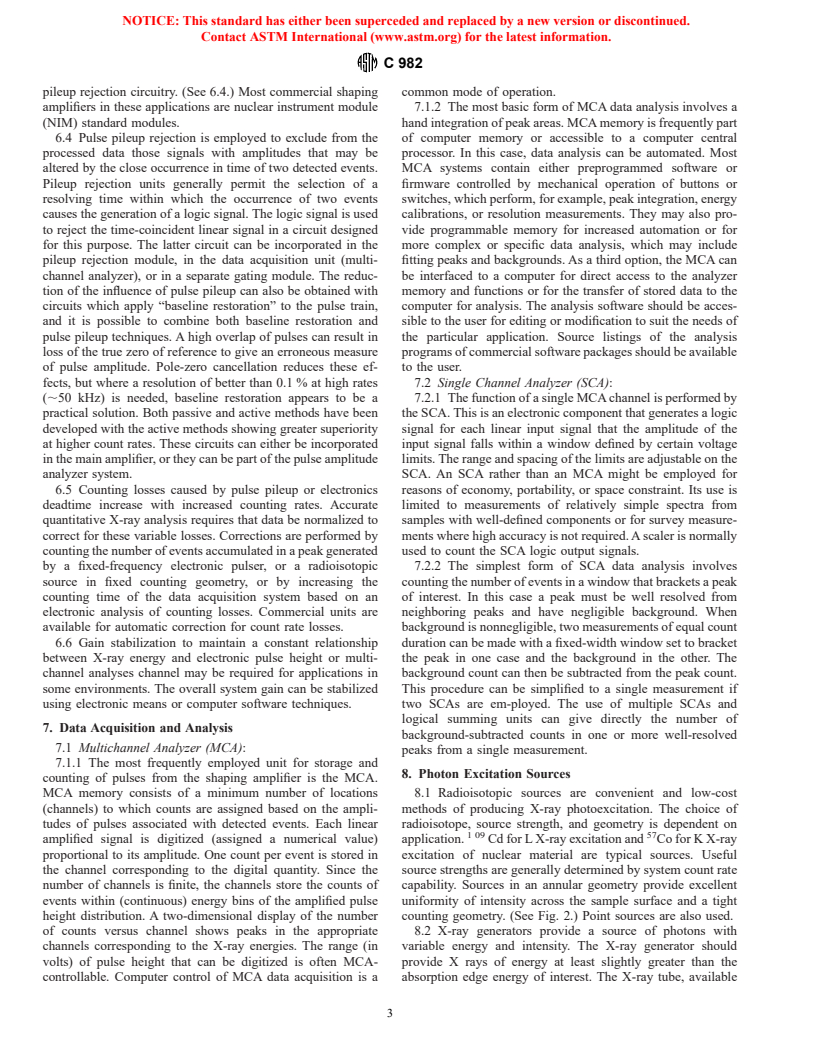 ASTM C982-88(1997)e1 - Standard Guide for Selecting Components for Energy-Dispersive X-Ray Fluorescence (XRF) Systems