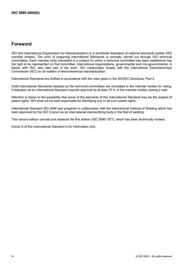 ISO 3690:2000 ISO 3690:2000 - Welding and allied processes -- Determination of hydrogen content in ferritic steel arc weld metal - Page 4 preview