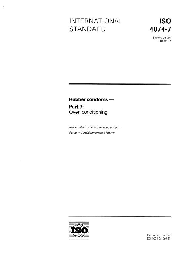 ISO 4074-7:1996 - Rubber condoms