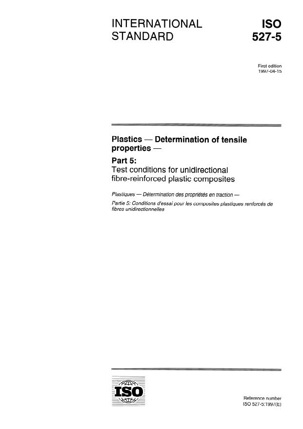 ISO 527-5:1997 - Plastics -- Determination of tensile properties