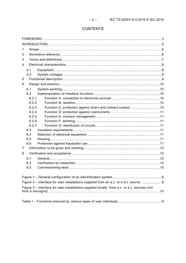 IEC TS 62257-9-3:2016 IEC TS 62257-9-3:2016 - Recommendations for renewable energy and hybrid systems for rural electrification - Part 9-3: Integrated systems - User interface - Page 4 preview