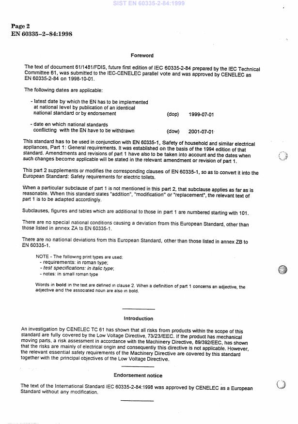 EN 60335-2-84:1998 EN 60335-2-84:1999 - Page 4 preview