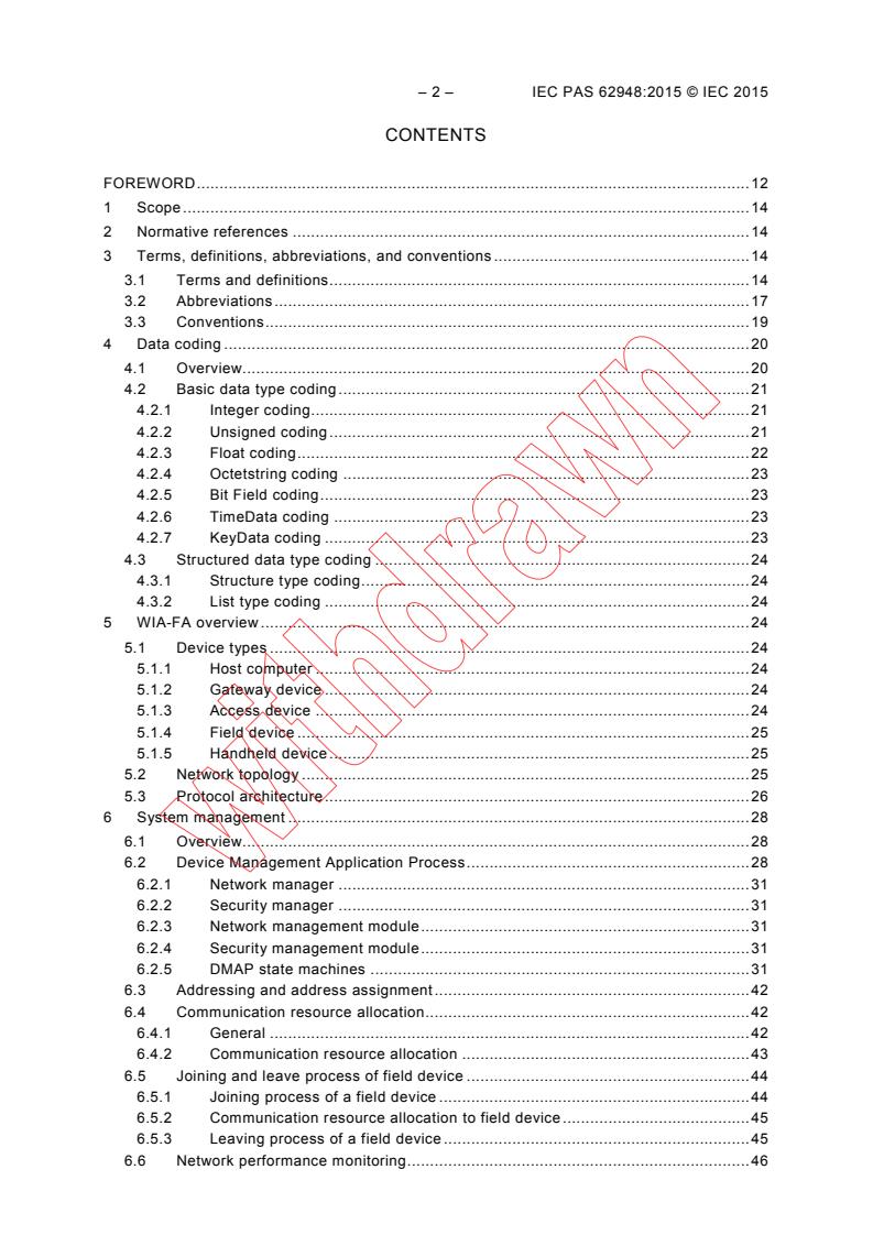 IEC PAS 62948:2015 IEC PAS 62948:2015 - Industrial networks - Wireless communication network and communication profiles - WIA-FA
Released:4/22/2015 - Page 4 preview