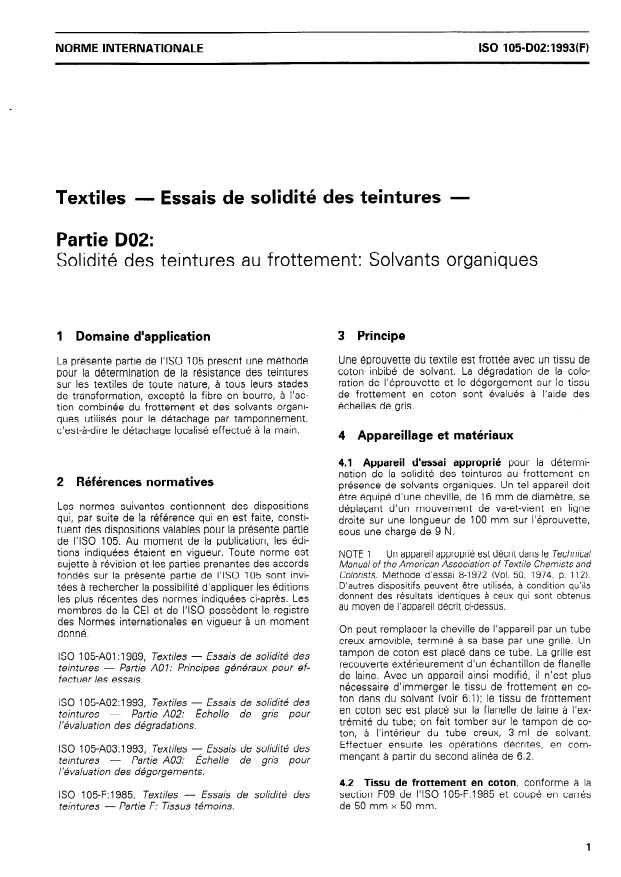 ISO 105-D02:1993 - Textiles -- Essais de solidité des teintures
