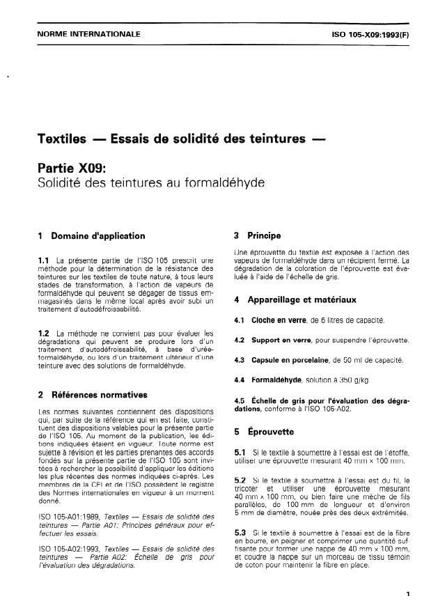 ISO 105-X09:1993 - Textiles -- Essais de solidité des teintures