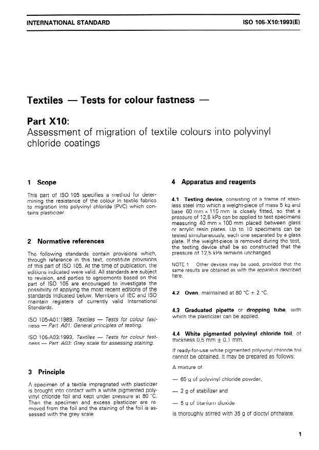 ISO 105-X10:1993 - Textiles -- Tests for colour fastness