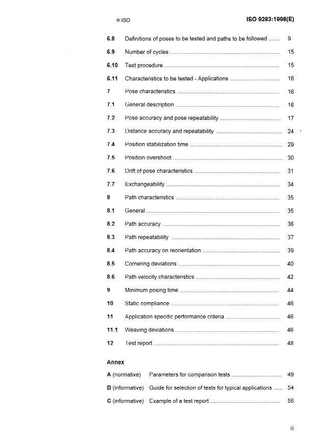 ISO 9283:1998 - Manipulating industrial robots -- Performance criteria and related test methods