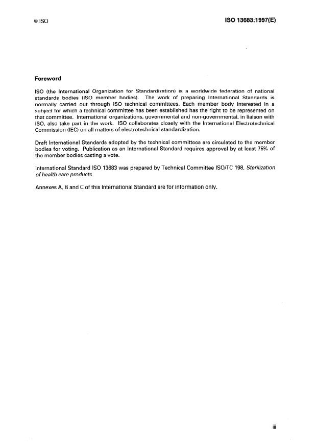 ISO 13683:1997 - Sterilization of health care products -- Requirements for validation and routine control of moist heat sterilization in health care facilities