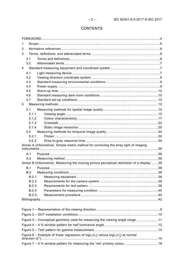 IEC 62341-6-3:2017 IEC 62341-6-3:2017 - Organic light emitting diode (OLED) displays - Part 6-3: Measuring methods of image quality - Page 4 preview
