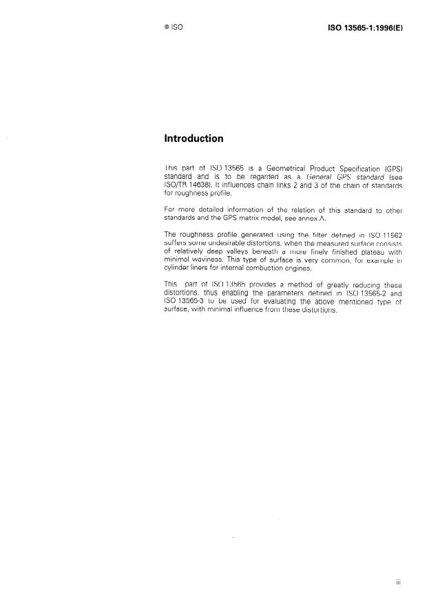 ISO 13565-1:1996 - Geometrical Product Specifications (GPS) -- Surface texture: Profile method; Surfaces having stratified functional properties