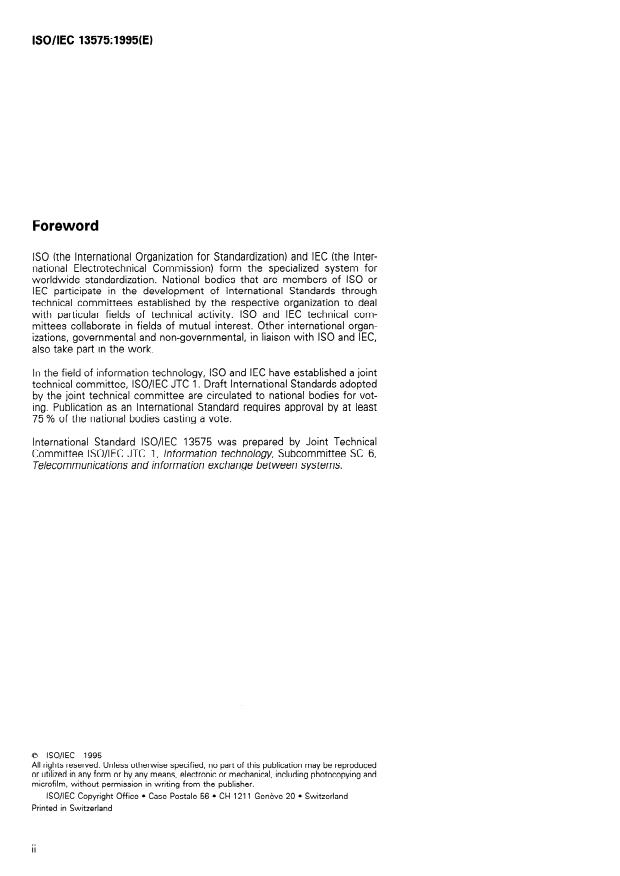 ISO/IEC 13575:1995 ISO/IEC 13575:1995 - Information technology -- Telecommunications and information exchange between systems -- 50-pole interface connector mateability dimensions and contact number assignments - Page 2 preview
