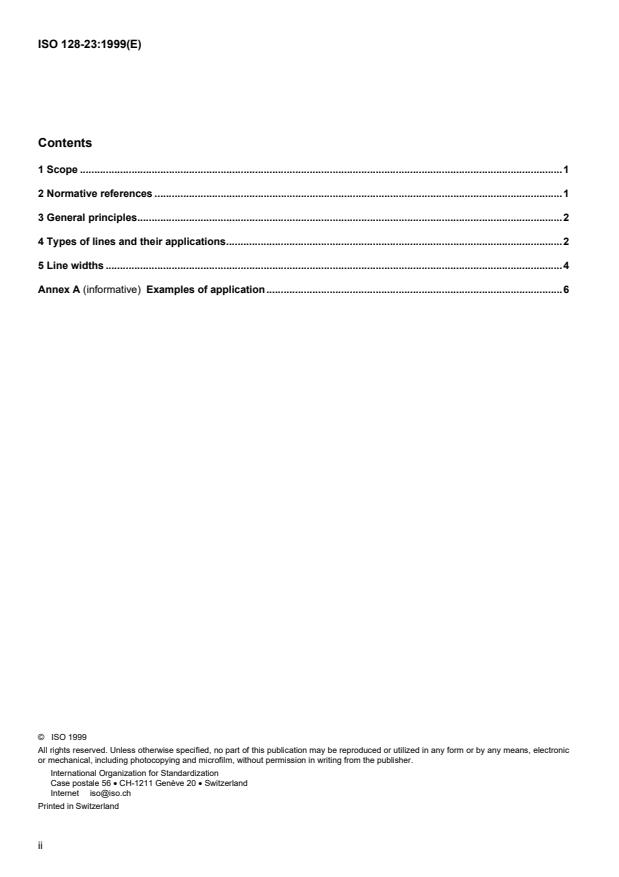 ISO 128-23:1999 ISO 128-23:1999 - Technical drawings -- General principles of presentation - Page 2 preview