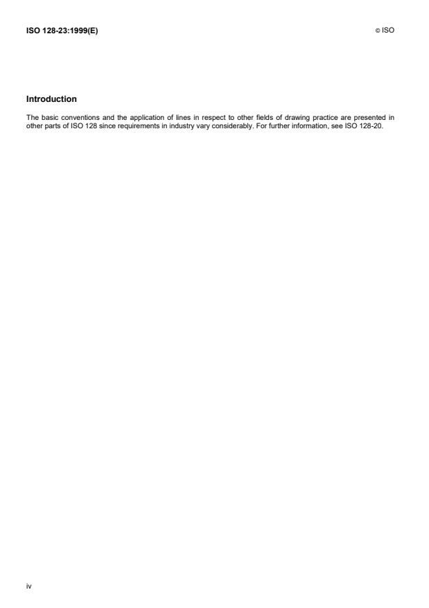 ISO 128-23:1999 ISO 128-23:1999 - Technical drawings -- General principles of presentation - Page 4 preview