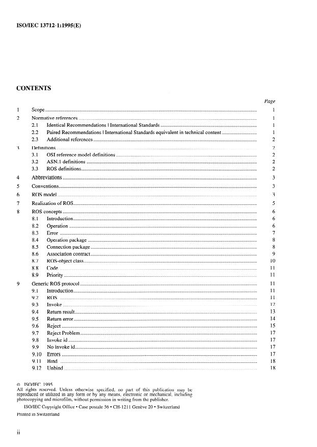 ISO/IEC 13712-1:1995 ISO/IEC 13712-1:1995 - Information technology -- Remote Operations: Concepts, model and notation - Page 2 preview