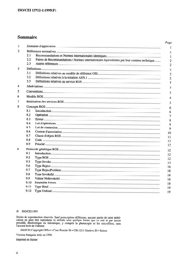 ISO/IEC 13712-1:1995 ISO/IEC 13712-1:1995 - Technologies de l'information -- Opérations distantes: Concepts, modele et notation - Page 2 preview