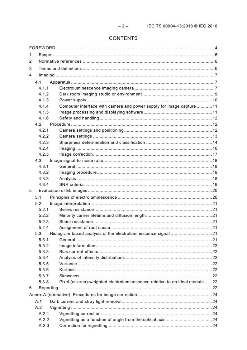IEC TS 60904-13:2018 IEC TS 60904-13:2018 - Photovoltaic devices - Part 13: Electroluminescence of photovoltaic modules - Page 4 preview