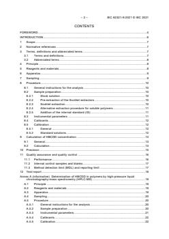 IEC 62321-9:2021 - Determination of certain substances in electrotechnical products - Part 9: Hexabromocyclododecane in polymers by gas chromatography-mass spectrometry (GC-MS) - Page 4 preview