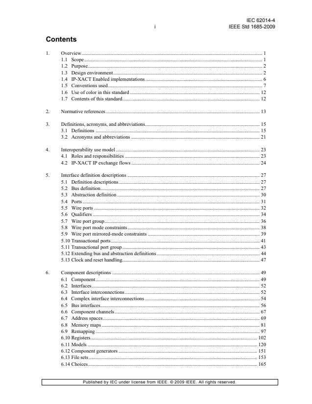 IEC 62014-4:2015 IEC 62014-4:2015 - IP-XACT, Standard Structure for Packaging, Integrating, and Reusing IP within Tool Flows - Page 4 preview