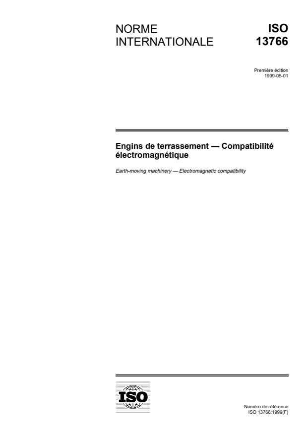 ISO 13766:1999 - Engins de terrassement -- Compatibilité électromagnétique