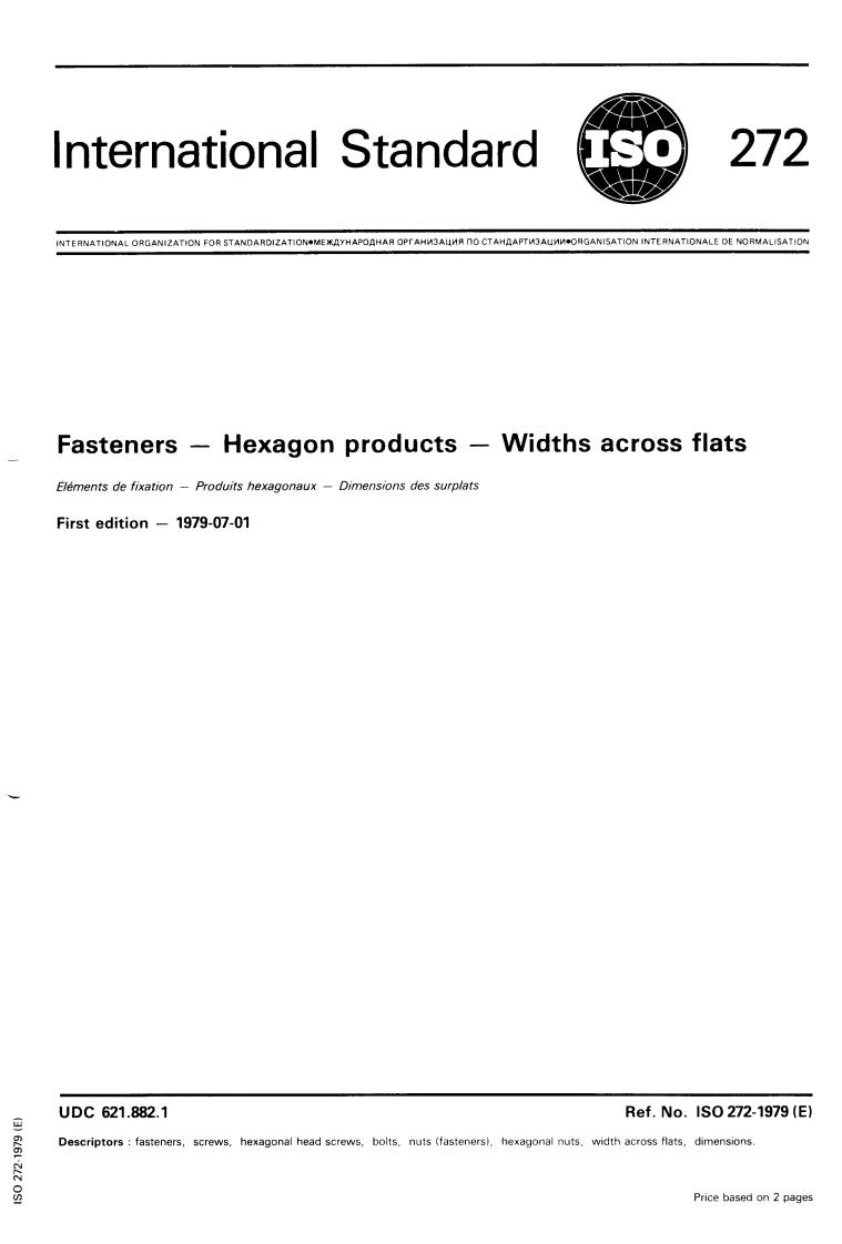 ISO 272:1979 - Title missing - Legacy paper document
Released:1/1/1979